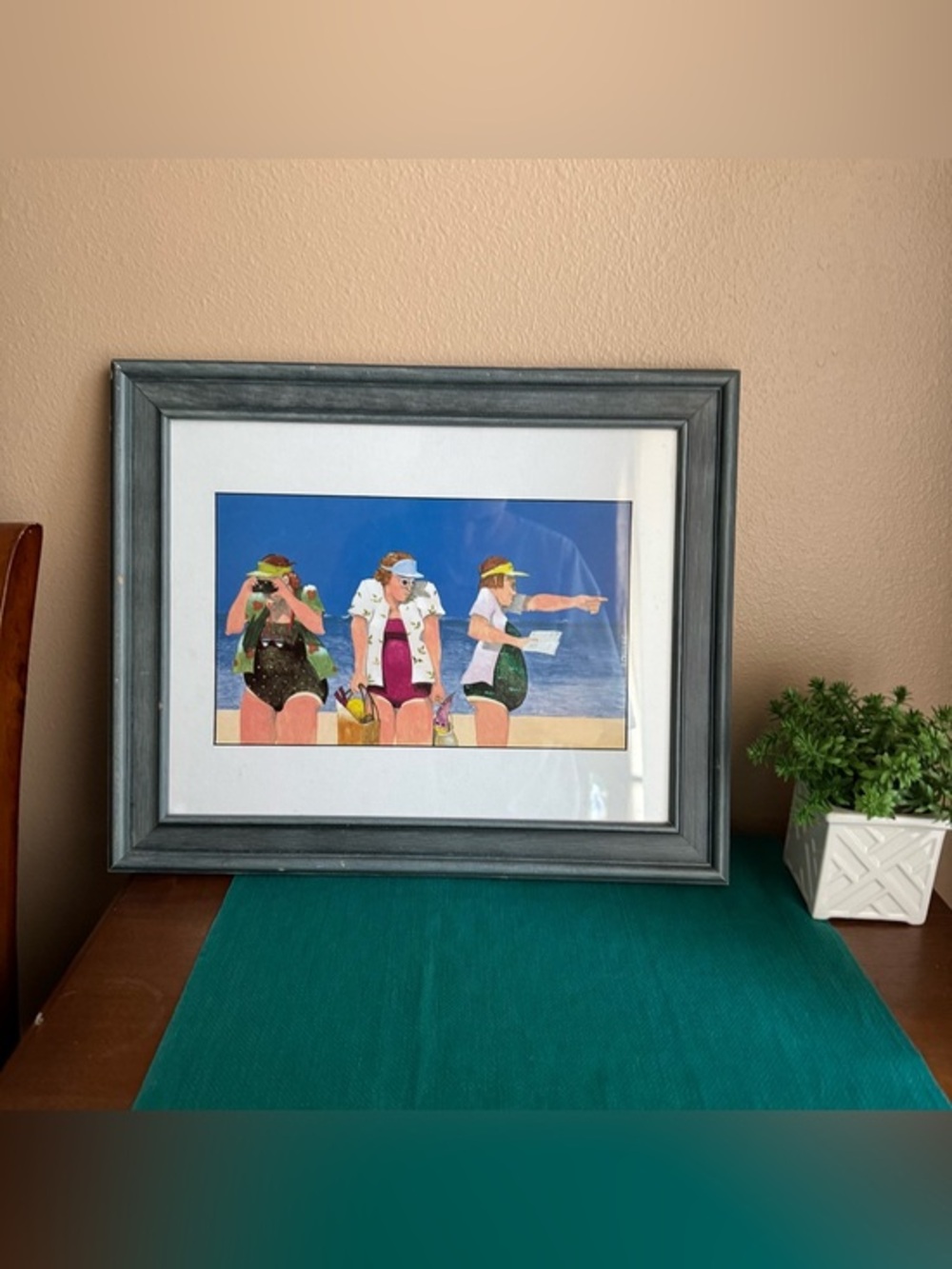 Framed Women Tourists by Don Dahlke matted print